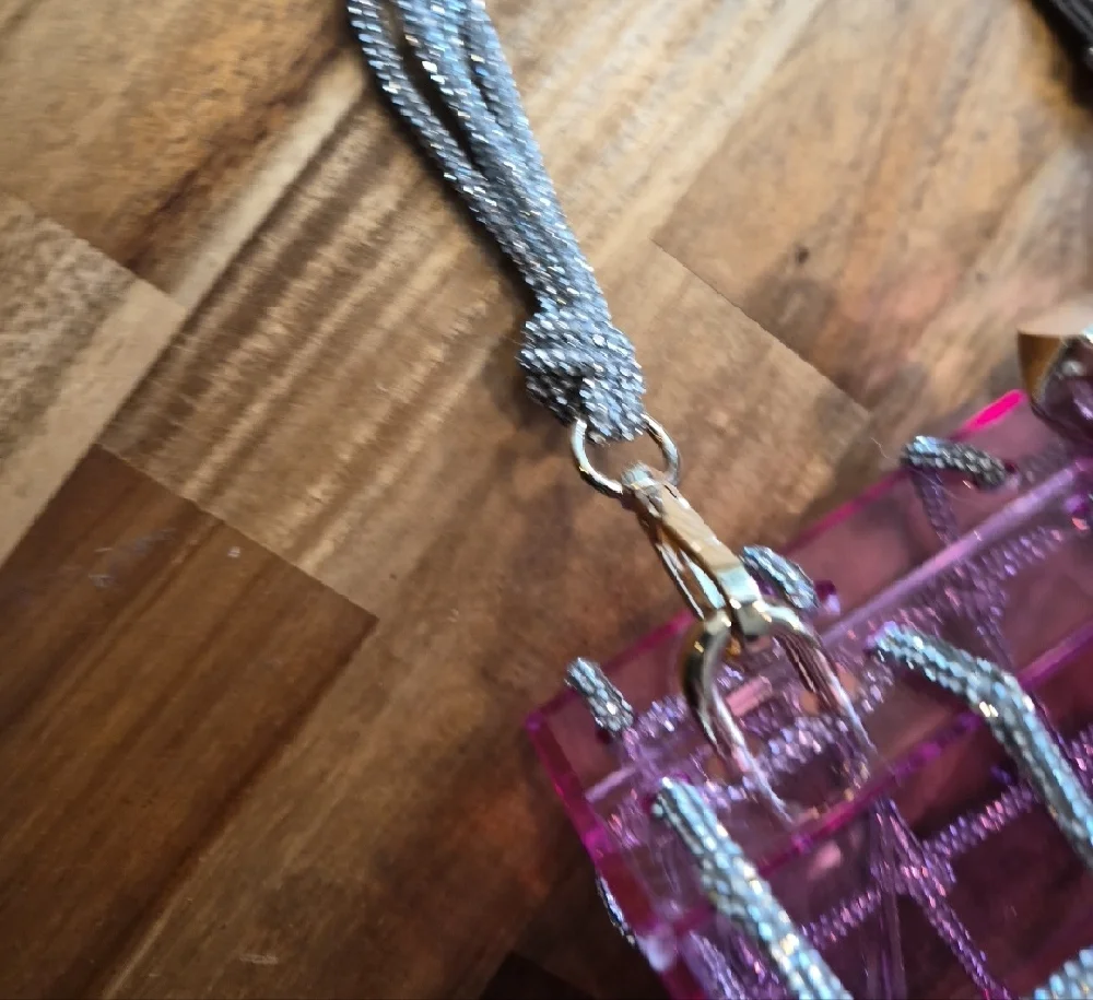 Purple Chain-Embellished Women's Bag - Picture 8 of 9